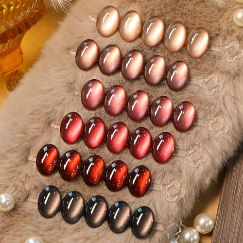 BORN PRETTY U V Nagellack Cat Magnetic Eye U V Gel 6 Farben Kristalle Jelly Nude Rot Gel Nagellack Soak-Off Gellack für Nagelkunst French Maniküre Salon