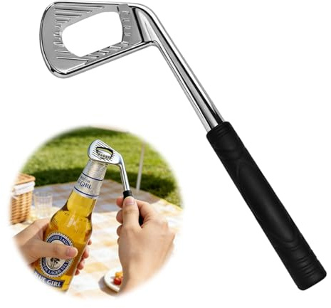 Golf Club Shaped Bottle Opener, Unique Silver Beer Opener for Golf Lovers, Golf Accessories for Men, Effortless Bottle Opening Keyring, Comfortable Grip, Novelty Kitchen Gadget for Party