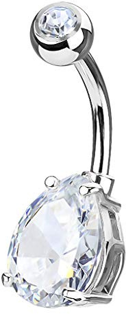 Piercingfaktor Bauchnabelpiercing Banane Schmuck Stecker Tropfen Strass Kristall