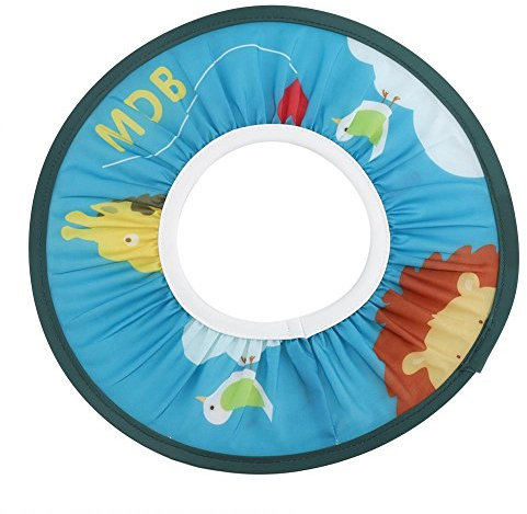 Zerodis Baby Shower wasserdichtes Tuch Baby Shampooing elastische Kinder Dusche Baden Schutzhut (Blau)