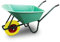 BITUXX Schubkarre 100L Schubkarren Scheibtruhe Schiebkarre Bauschubkarre mit PVC Wanne und PU Rad bis 250kg (Schubkarre mit PVC Mulde und PU Rad Gelb)