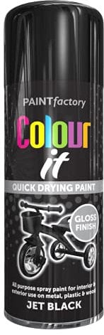 Classic Signature - 4 x All Purpose Black Gloss Aerosol Spray Paint 400ml Quick Drying Spray,Fast Dry and Excellent Coverage for Metal, Wood, Plastic and More