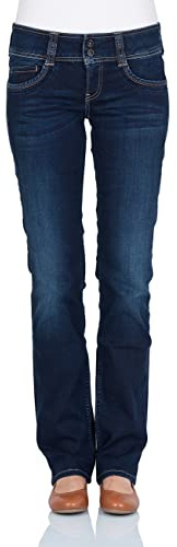Pepe Jeans Damen Jeans Gen - Regular Fit - Blau - Mid Blue W24-W34 84% Baumwolle, Größe:29W / 32L, Farbvariante:Mid Blue H06