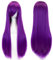 IMISSU 80cm Parrucche cosplay di capelli naturali lunghi e lisci con frangia Parrucca colorata per feste in costume di Halloween per ragazza (Violet)