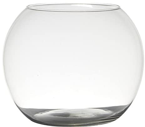 INNA-Glas Kerzen Kugelvase TOBI Earth aus Glas, klar, 20cm, Ø25cm - Kerzenglas