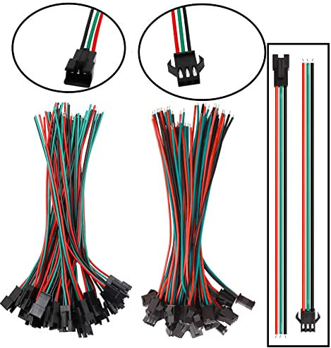 HUAZIZ 30 Paare 3 Pin JST SM-männlich-weiblich Stecker,22 AWG JST steckverbinder 3-poliger Stecker with 150 mm Kabel für WS2812B WS2812 WS2811 LED-Lichtleiste