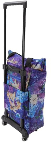 TOPINCN 600D Oxford Tuch Stahlrohr Faltbarer Einkaufs Wagen mit Rädern, Trolley Tasche auf Rädern Wasch Bar Faltbarer Warenkorb Leicht Gewicht