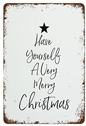 Retro Metall-Blechschild Have Yourself A Very Merry Christmas, 30,5 x 20,3 cm, moderne Wandkunst, Dekoration für Zuhause, Wohnzimmer, Restaurant, Büro, Café, Bar, Club, Garage, Männerhöhle