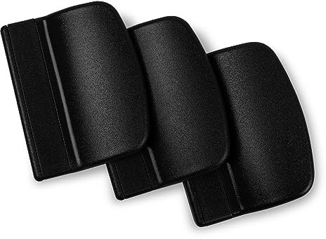 SILISTO Balkontürgriff außen 3 Stück inkl. Schrauben - Kunststoff Eckig Schwarz - Terrassentür Griff Ziehgriff