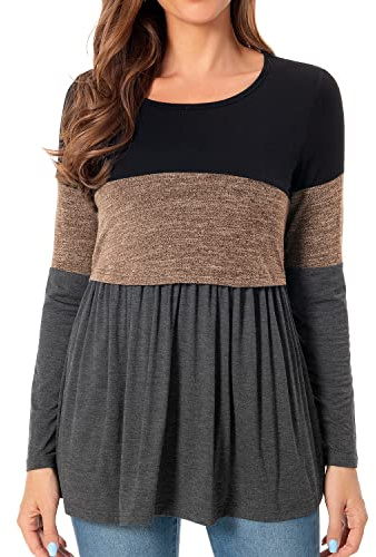 Bearsland Women's Nursing Tops Short Sleeve Scoop Neck Breastfeeding Shirt Maternity Clothes