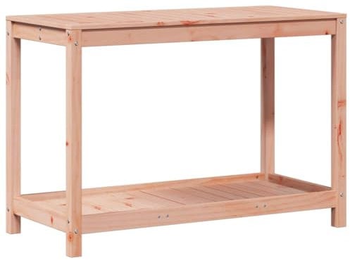 vidaXL Pflanztisch, Gärtnertisch mit Ablage, Blumentisch für Garten Balkon Terrasse, Gartentisch Arbeitstisch, 108x50x75cm Massivholz Douglasie