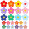 TIESOME 24 Stück Aufnähern, Gänseblümchen Aufnäher niedliche Sonnenblumen Stickerei Flicken zum Aufbügeln in zwei Größen bunt DIY Reparaturflicken Flicken florale Stickerei Applikation für Hosen Jeans