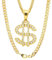Xuigort Dollar Sign Necklace, Fake Gold Chain With Rhinestones, Alloy Hip Hop Costume Necklace Fancy Dress Rapper Accessories For Men Women Hip Hop Costume Party