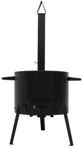 FlameFusion Utschak Feuerofen mit Abzugsrohr Uchag Grillen & Kochen mit Outdoorküche (Utschak XL - ohne Kazan) geeignet für Kazan 22 Liter