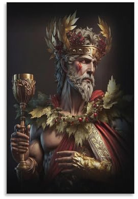 Poster der antiken griechischen Götter, Dionysos, Gemälde auf Leinwand, Wandkunst, Poster, Rollbild, Wanddekoration, Heimposter, 60 x 90 cm
