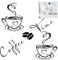 HANIUTTY 2 Sätze Küche Dekor Aufkleber Wandaufkleber, Kaffee Zeit Tassen und Bohnen Peel and Stick Tapete, DIY abnehmbare Wandkunst Abziehbilder Wandtattoo Kaffeesorten Esszimmer Aufkleber