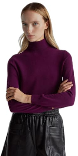 United Colors of Benetton Maglia Ciclista M/L 1002d2348, Maglione Donna, Viola, XXS