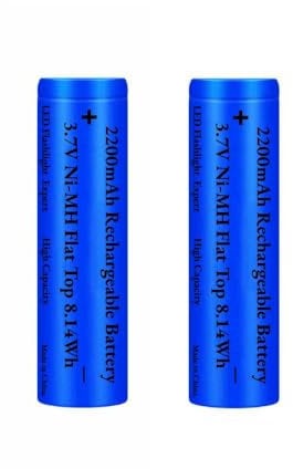 2 Stück 2200mAh Akku NI-MH Wiederaufladbarer, 3.7V Flat Top NiMH Akkus, 3.7Volt Hohe Kapazität Batterie für Kamera, Kleinen Lüfter, LED Stirnlampe, Solarleuchten, Mit Aufbewahrungsbox