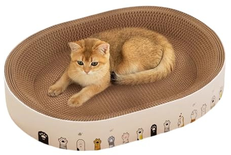 Jubilofex Kratzunterlage für Katzen, Ruhebett, interaktive Spielzeugmatte – Katzenkratzpappe | für Boden, Sofa, Teppich, Möbelschutz, Bereicherung, Spielaktivität