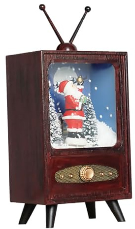 IMIKEYA Mini Máquina De Música De Nieve Minitelevisión Retro para Decoración Navideña De Escritorio Televisor De Escritorio Retro Decoración De Hogar