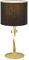 Trio Leuchten Nandor 575310379 Tischleuchte, Metall Schwarz Matt/Goldfarbig, 3 Watt, Stoffschirm Schwarz