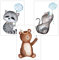 Olgs Babyzimmer Bilder 3er Set | Kinderzimmer Deko Poster DIN A4 | Wandbilder Pusteblume | Wandposter Mädchen | Tiere Waschbär, Bär, Maus