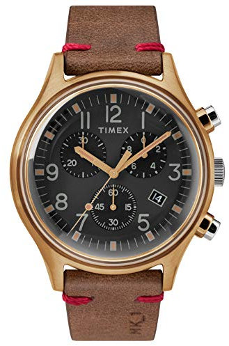 Timex Herren Chronograph Quarz Uhr mit Leder Armband TW2R96300