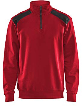 Blaklader 3353115856994XL Sweater mit Half-Zip 2-Farbig, Rot/Schwarz, Größe 4XL