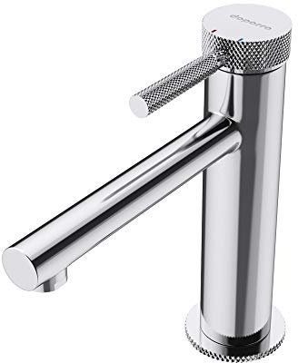 doporro Rubinetto Monocomando per Lavabo Bagno a Cascata, Miscelatore Regolabile con Acqua Calda e Fredda in Ottone Cromato H 18 cm WAO-7601