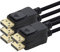 5 x câble DP 4K 60 Hz - 1 m -Câble Displayport, bande passante DP 1.2 de max. 21,6 Gbit s 4K2K 60 Hz compatible 1.1, HDCP, DPCP noir.