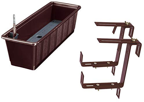 Fuchs seit 1895 Blumenkasten Aqua Green Plus mit passendem Halter, Farben:braun, Länge:100 cm