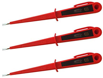 PerfectHD VDE Stromprüfer - Schraubenzieher - Spannungsprüfer - 190 mm Gesamtlänge - 3 mm Klinge - AC 125 bis 250 V - 3er-Set - 5 Varianten
