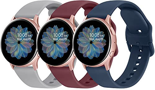 Fook 3 Pack Correa Compatible con Samsung Galaxy Watch Active 2 40mm 44mm, 20mm Pulseras de Repuesto para Galaxy Watch 3 41mm / Galaxy Watch 42mm / Gear S2 Classic/Galaxy Watch 4/4 Classic