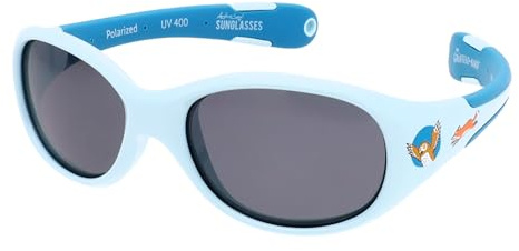 ActiveSol Gr?ffelo Baby-Sonnenbrille | Jungen & M?dchen | Premium Gl?ser: 100 % UV-Schutz, polarisiert, Lotus-Effekt | Unzerst?rbare Brille aus Spezial-Gummi | 0-2 J. (L, Grueffeloragout | L | Blau)