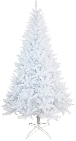 SOLAGUA NAVIDAD Albero di Natale artificiale extra riempito con foglie di ghirlanda, alberi da 150-300cm con supporto in metallo (Bianco, 150cm 380Tips)