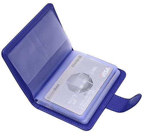 Wisdompro Kreditkartenetui RFID Schutz, Kartenetui f¨¹r 20 Karten und 7 Speicherkarte/M¨¹nzen (Blau)
