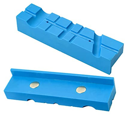 2 PACK 6 Zoll Magnetische Schraubstock Backen Pads Abdeckungen Multi-Groove Design Langlebige TPU Gummiabdeckungen Universal Schraubstock Weiche Backen