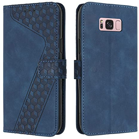 OKZone Cover per Samsung Galaxy S8 Plus, Custodia in Pelle Samsung S8 Plus, Antiurto Cover a Libro Galaxy S8 Plus Magnetica Portafoglio Folio PU Pelle Flip Caso con Wallet Case Cover (Blu)