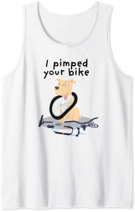Süßer beiger Pit Bull für Mountainbike & Rennrad Fahrer Tank Top