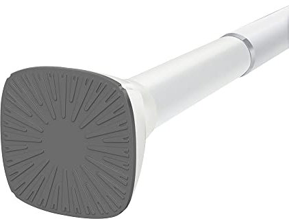 Lolypot Tringle télescopique sans perçage, ne rouille jamais, réglable, pour vêtements, rideau de douche, rideau à pince, extensible, à ressort, 114-184 cm, Blanc