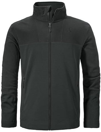 Schöffel Herren Fleece Jk Style Karif MNS, schnelltrocknende, leichte Fleecejacke aus Medium Fleece, Outdoorjacke mit Stehkragen aus nachhaltigem Material, black, 52