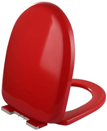 Asiento De Inodoro, Asientos De Inodoro En Forma De U con Cierre Suave, Bisagra De Liberación Rápida, Funda Universal para Asiento De Inodoro para Se Adapta A Todos Los Tamaños Estándar(Color:Rojo)