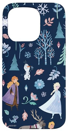 Disney Die Eiskönigin 2 mit Anna Elsa, Olaf Kristoff, Sven Bruni, Druck Hülle für iPhone 15 Pro