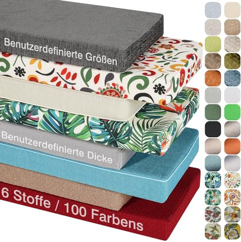 Rgzqrq Benutzerdefinierte Sitzkissen Bank, InnenmöBel Bankauflage, GartenmöBel Sitzpolster Bank, Abnehmbares Rutschfestes Sitzkissen, FüR GartenmöBel, Terrasse, Benutzerdefinierte FarbgrößEn