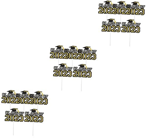 Ciieeo 15 Stk Kuchen-Banner khimar hijab catchring Tortenheber und Topper glückwunschparty liefert Dekor Papierbecher Herzlichen Glückwunsch Cupcake Topper Abschlussverzierung 2023 Blitz