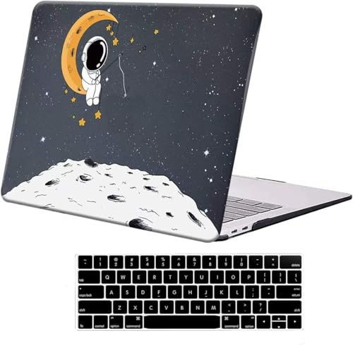 AUSMIX Compatibile con MacBook Air 13 Custodia 2021 2020 2019 2018 Modello A2337 M1 A2179 A1932, MacBook Air M1 Custodia protettiva rigida in plastica per MacBook Air 13 con Touch ID, Astronauta