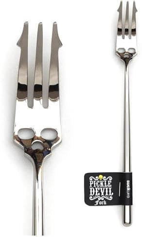 Suck UK - Fourchette à Cornichons | Accessoire de Cuisine Gothique | Fourchette en Acier Inoxydable | Gadget Unique et Décoration