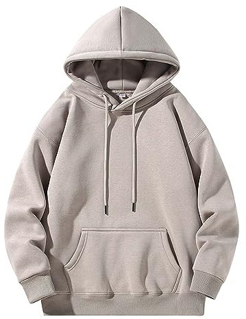 Felpa con cappuccio oversize da uomo Y2K, in pile, con lettere 3D incollate a doppia linea, stile hip hop, abbigliamento casual con tasca, felpa estetica M-5XL, Grigio, 5XL
