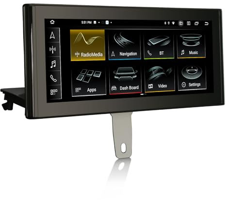 Erisin 10.25 Zoll 8-Kern 4GB+64GB Qualcomm Android 14 Autoradio GPS Navigation für Audi Q3 2013-2016 Unterstützt OEM MMI CarPlay Android Auto Bluetooth 5.1 WiFi 4G DAB+ TPMS USB DSP IPS Bildschirm