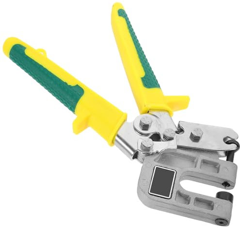 CHILDWEET 1Stk Kielzange klemmzange grimpzange gripzangen greifzange Gelbe Deckenprofilzange Crimpwerkzeug mit Ratsche Lochstanzzange Crimpzange Stahlzange Lochzange Kohlenstoffstahl Yellow